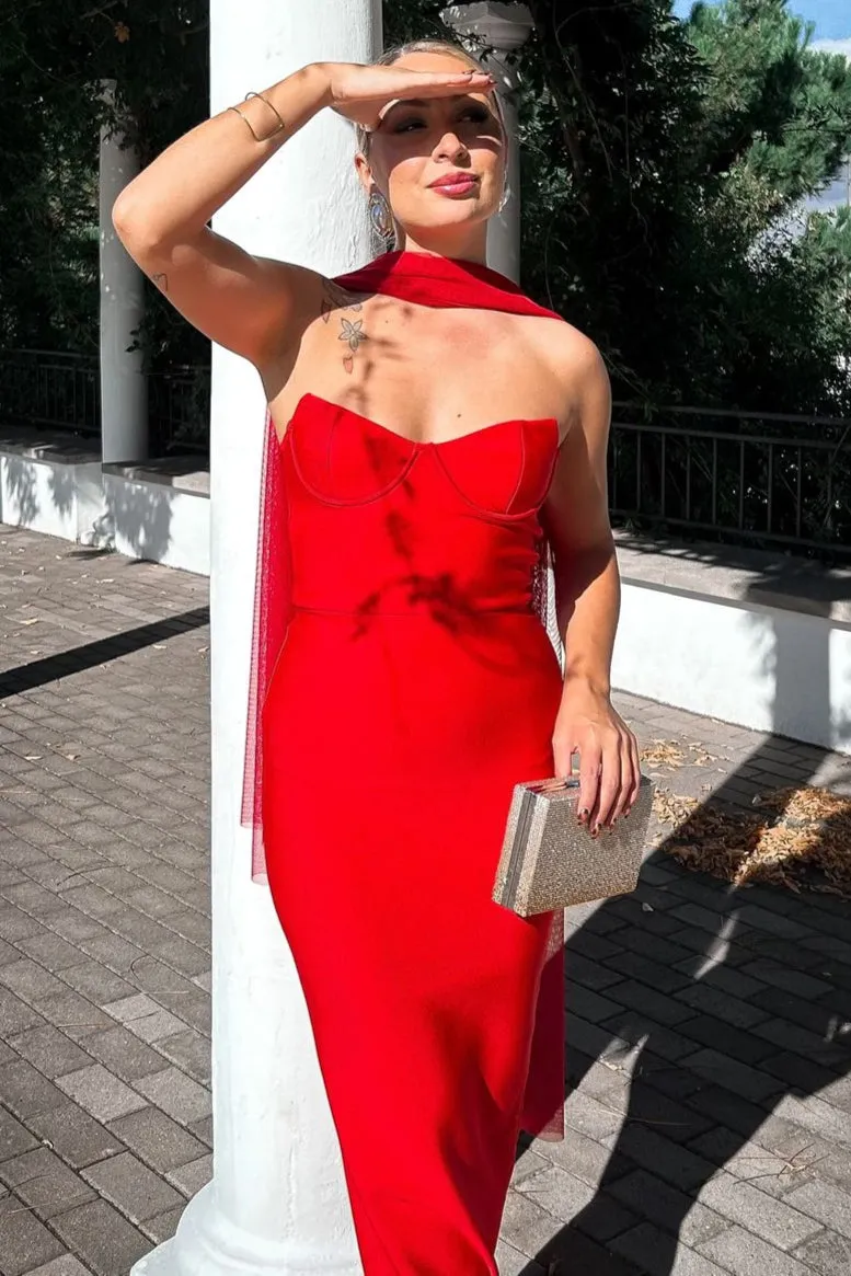 Dotte Maxi Bandage Dress - Red