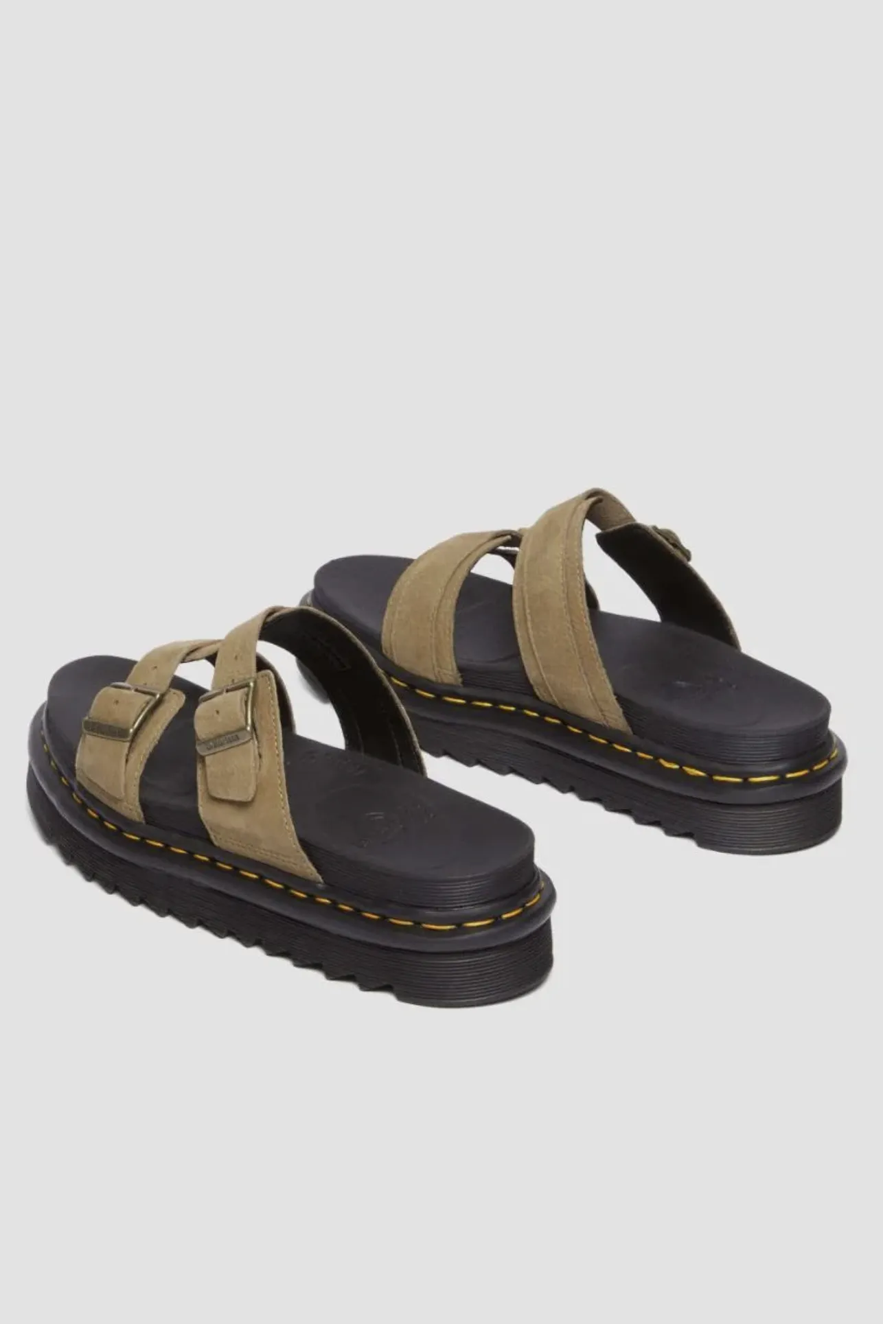 DR MARTENS MYLES SLIDE SANDAL - SAVANNAH TAN TUMBLED NUBUCK