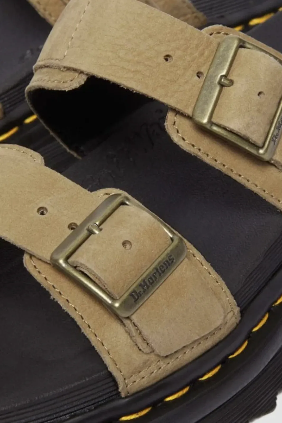 DR MARTENS MYLES SLIDE SANDAL - SAVANNAH TAN TUMBLED NUBUCK
