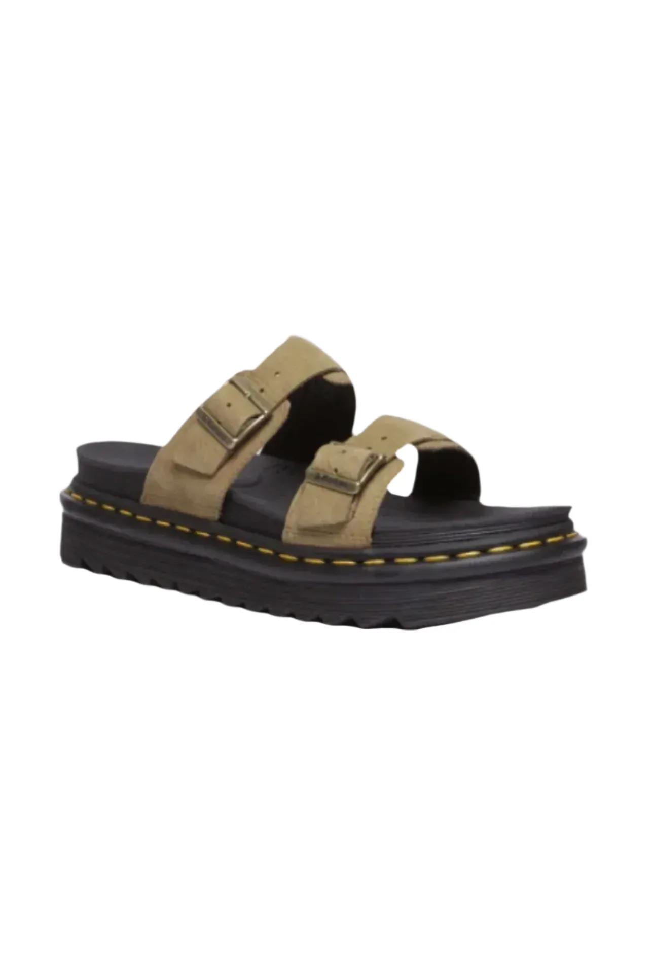 DR MARTENS MYLES SLIDE SANDAL - SAVANNAH TAN TUMBLED NUBUCK
