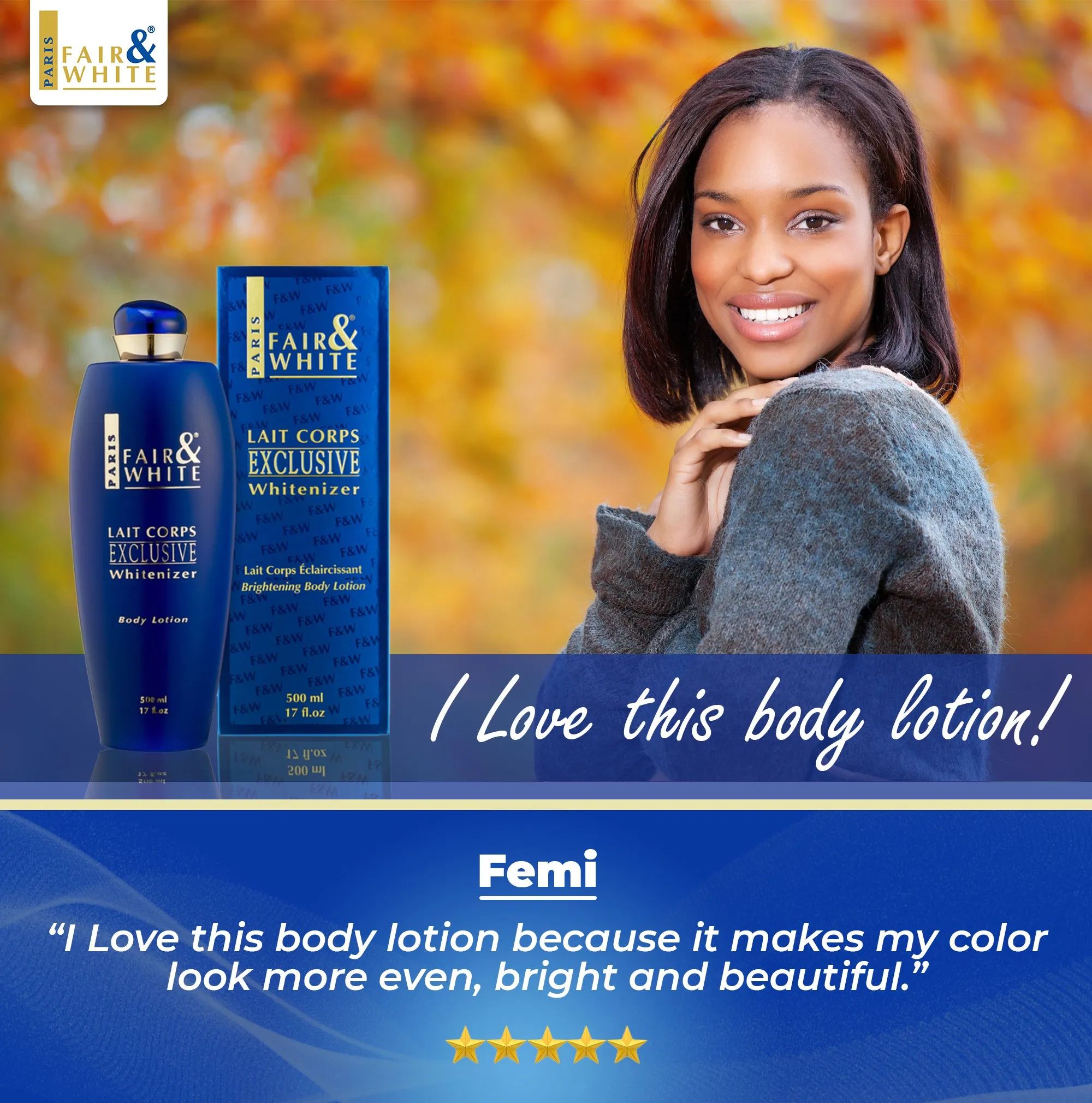 Fair & White Exclusive Whitenizer Body Lotion NHQ