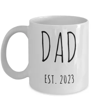 Father's Day Mug for New Dad First Time Dad Est 2023 Coffee Cup