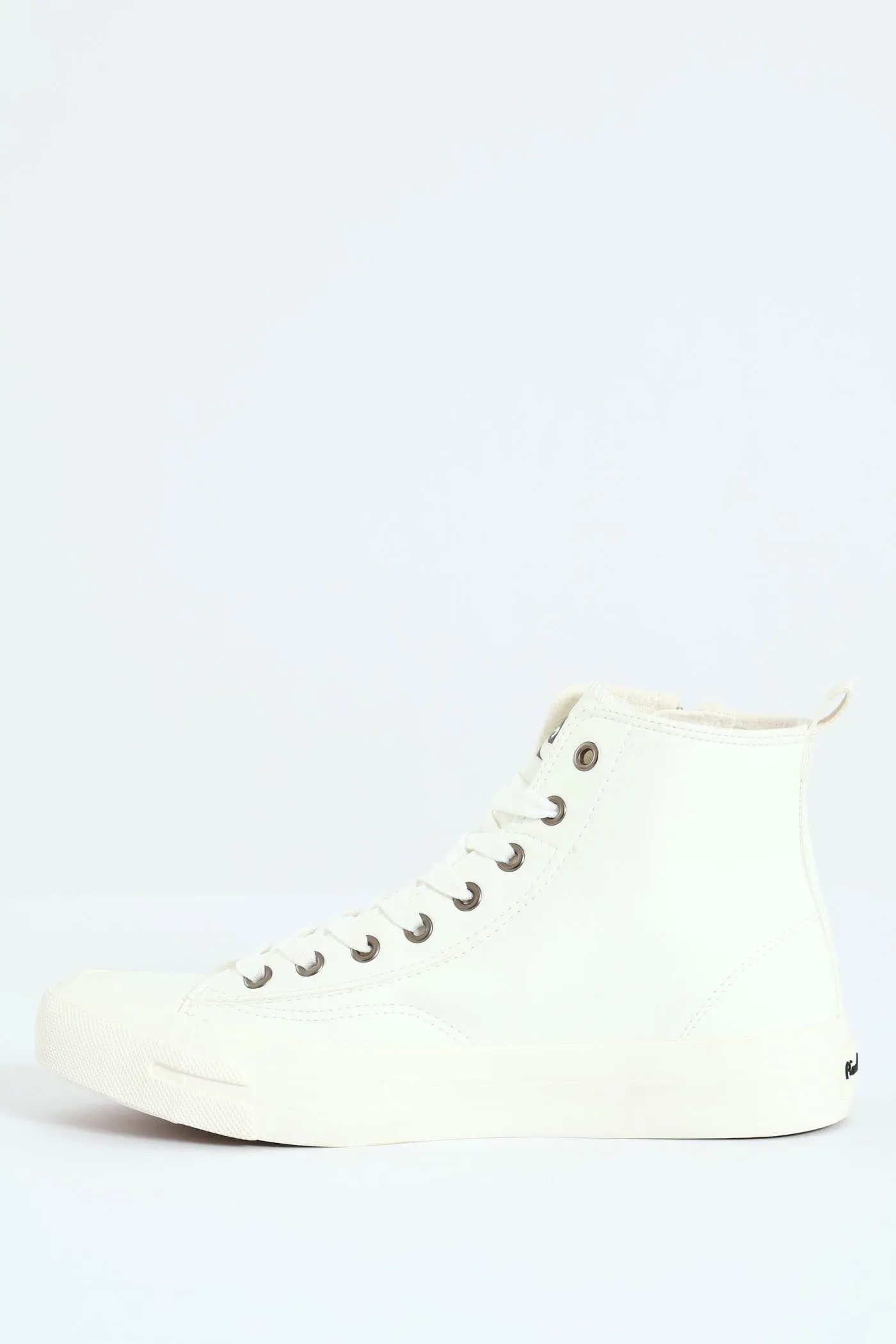 Funk Zip Trim High Lace Up Sneaker - White