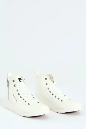 Funk Zip Trim High Lace Up Sneaker - White