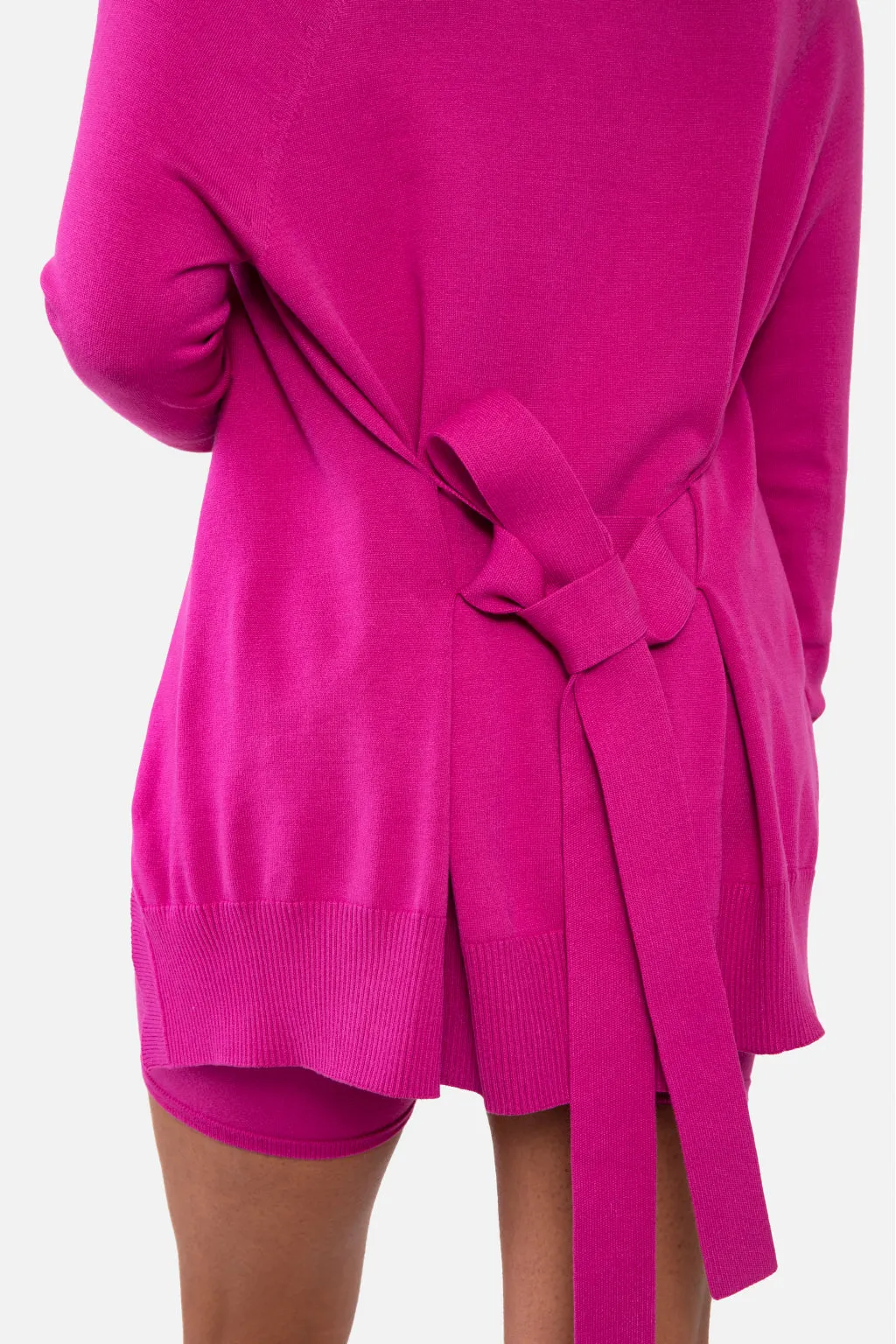 GARIE BELTED CARDIGAN - LIGHT HEATHER GREY