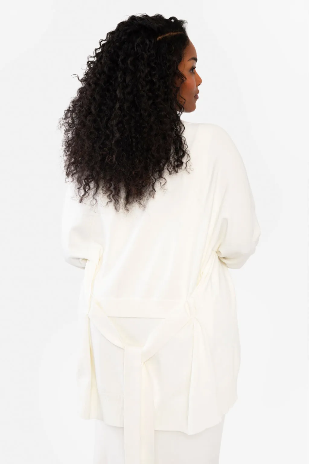 GARIE BELTED CARDIGAN - LIGHT HEATHER GREY