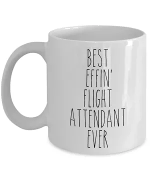 Gift For Flight Attendant Best Effin' Flight Attendant Ever Mug Coffee Cup Funny Coworker Gifts