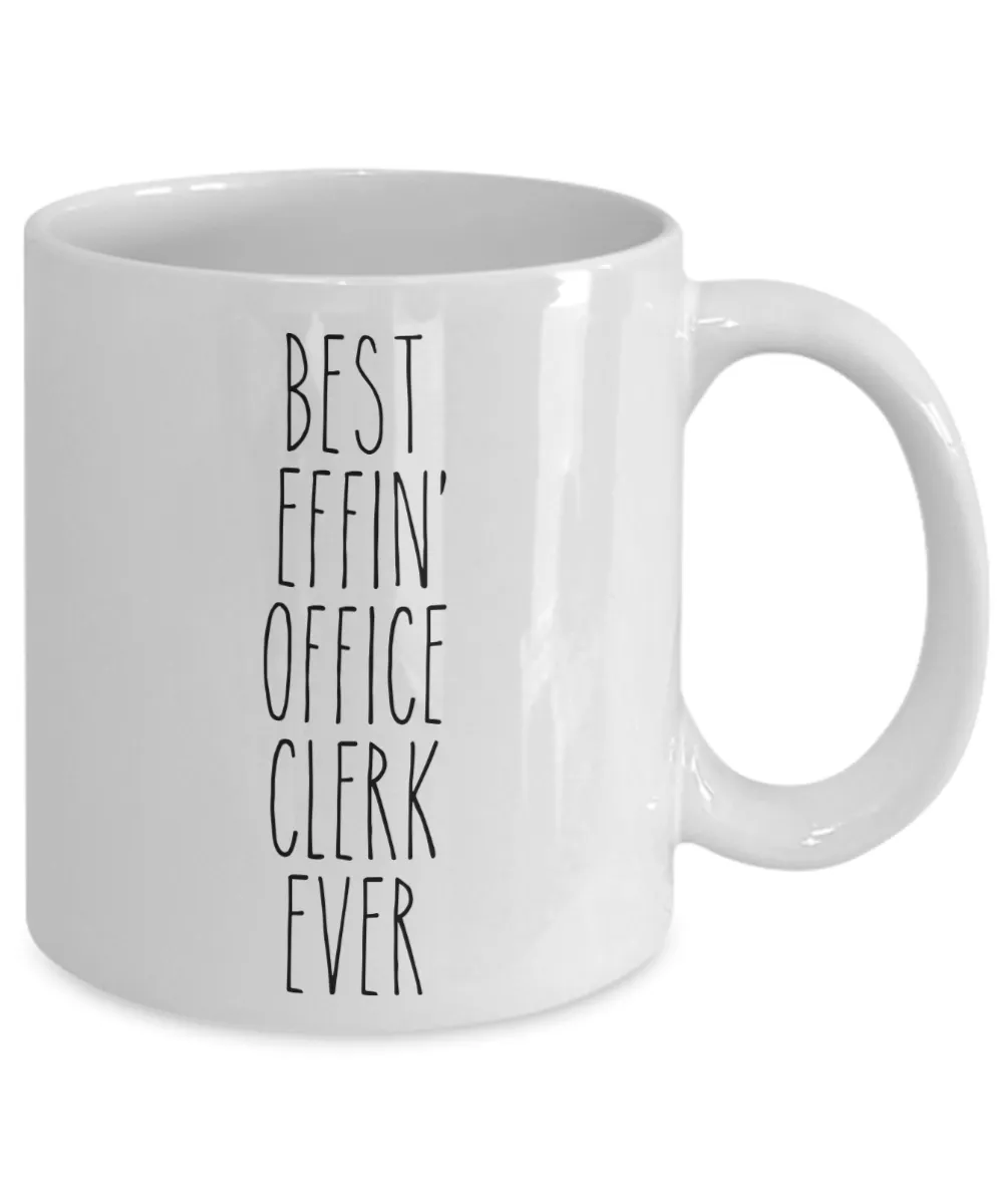 Gift For Office Clerk Best Effin' Office Clerk Ever Mug Coffee Cup Funny Coworker Gifts