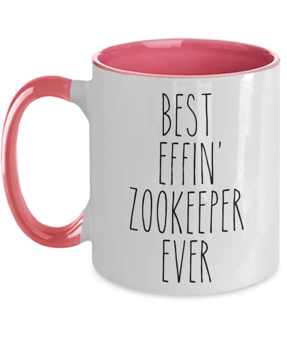 Gift For Zookeeper Best Effin' Zookeeper Ever Mug Two-Tone Coffee Cup Funny Coworker Gifts