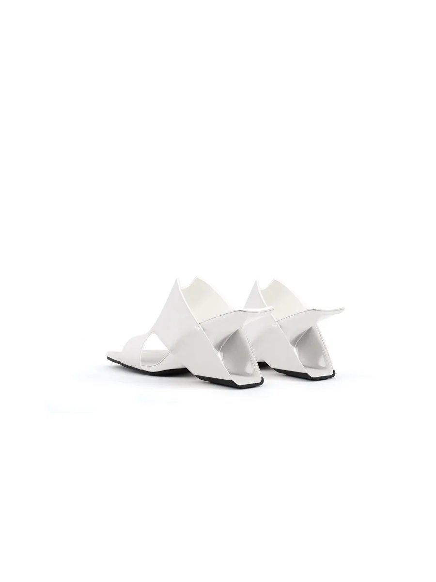 Given Cream Leather Open Toe Slide