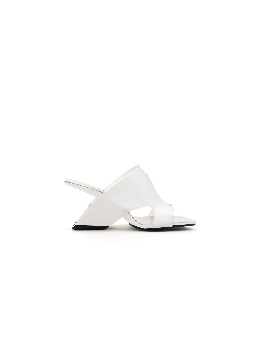 Given Cream Leather Open Toe Slide