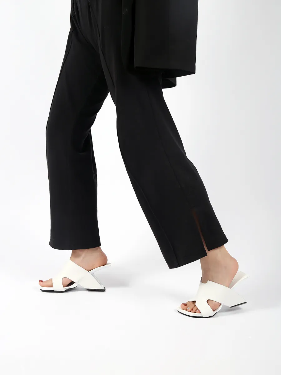 Given Cream Leather Open Toe Slide