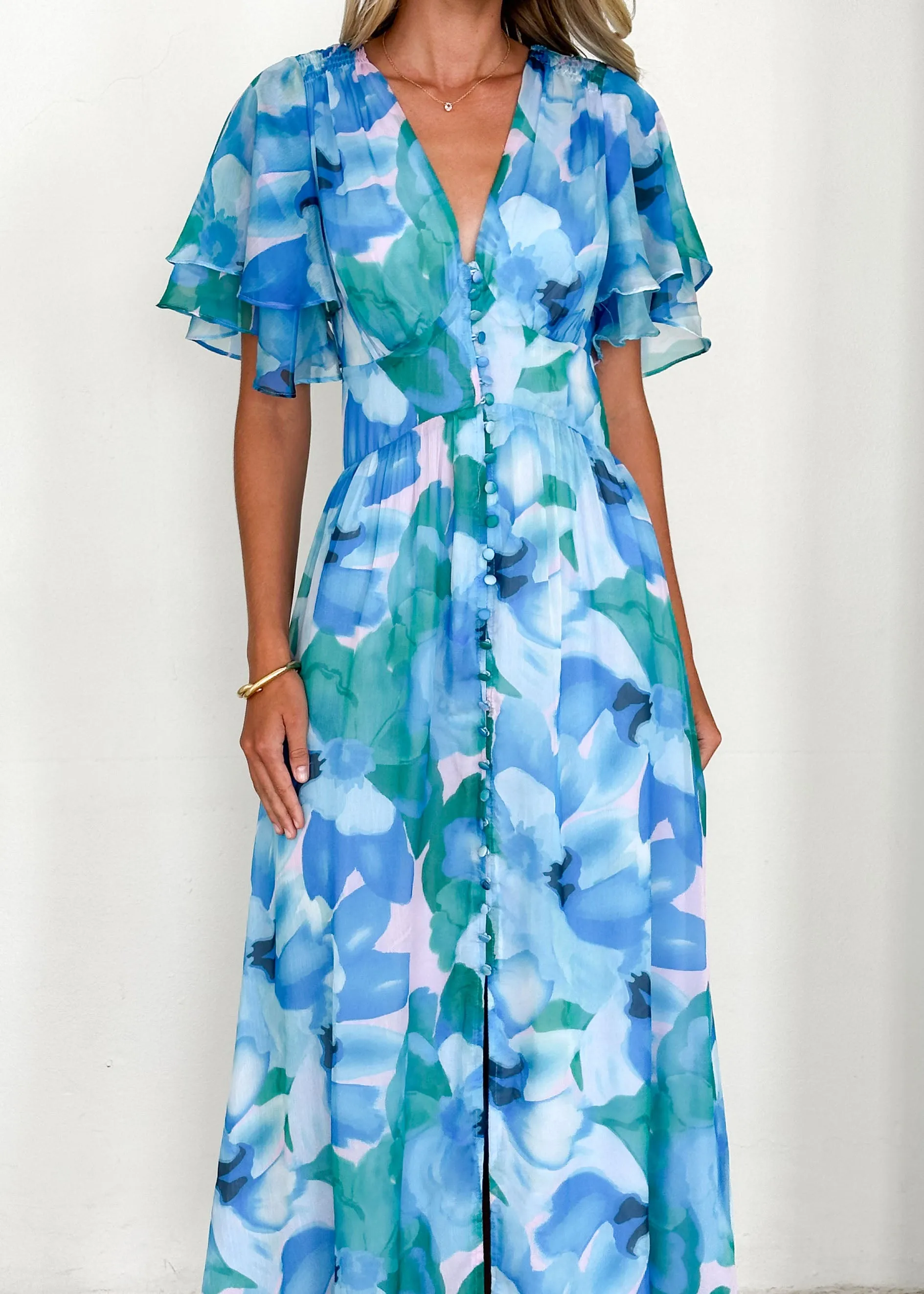 Harpa Midi Dress - Blue Blooms