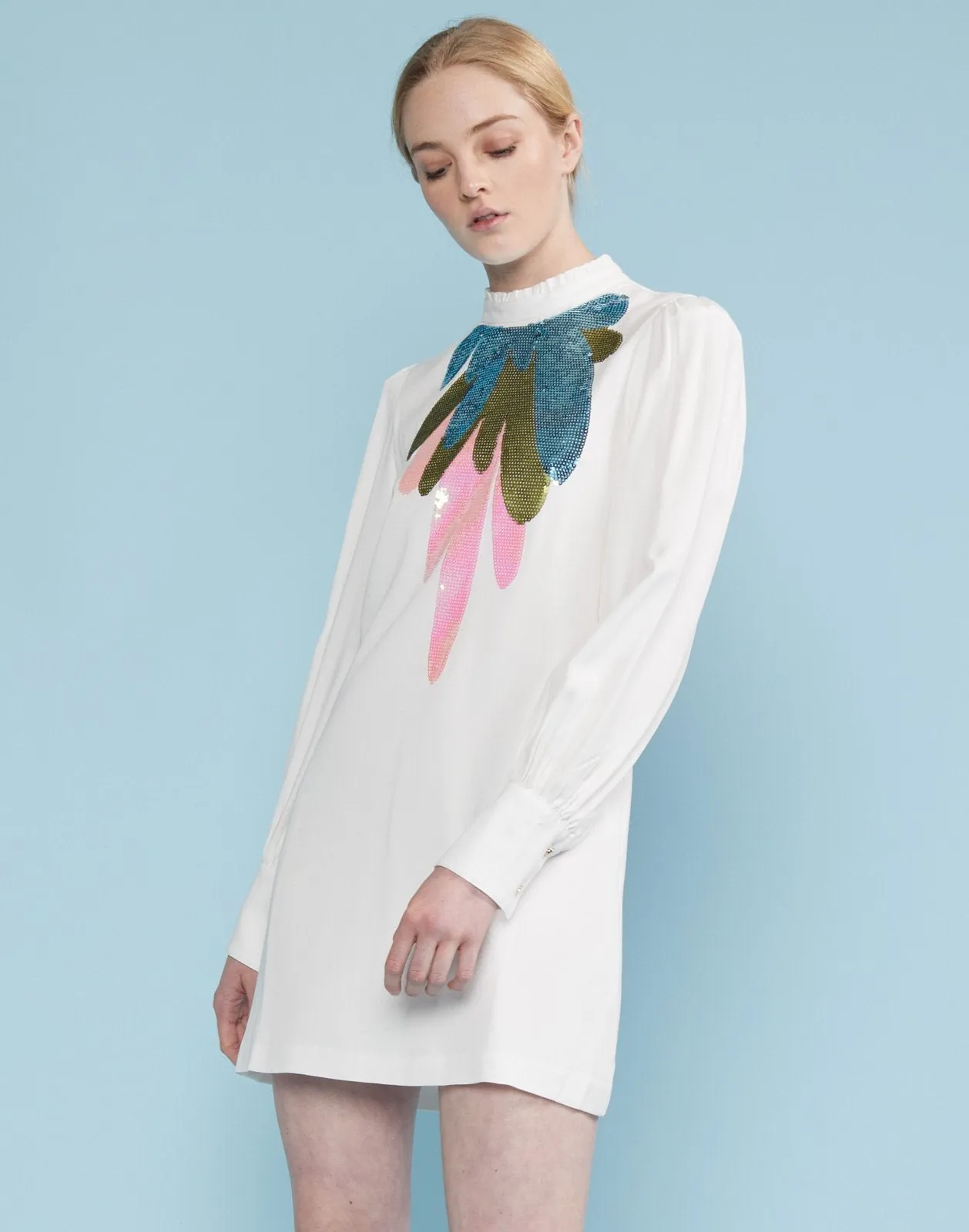 Harper Sequin Embroidered Mini Dress
