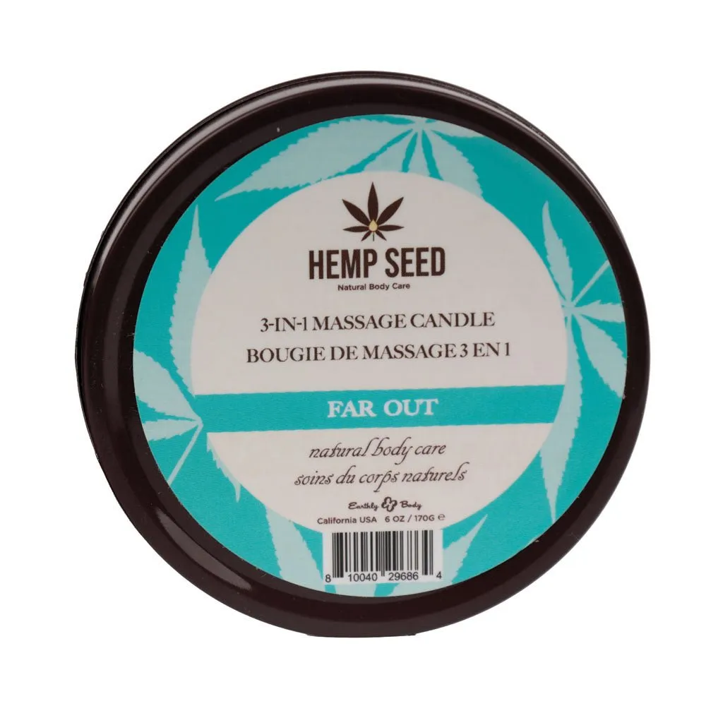 Hemp Seed 3-In-1 Massage Candle - Far Out (Blue Citron, Fresh Spring Water, Rose Buds)- 170 g
