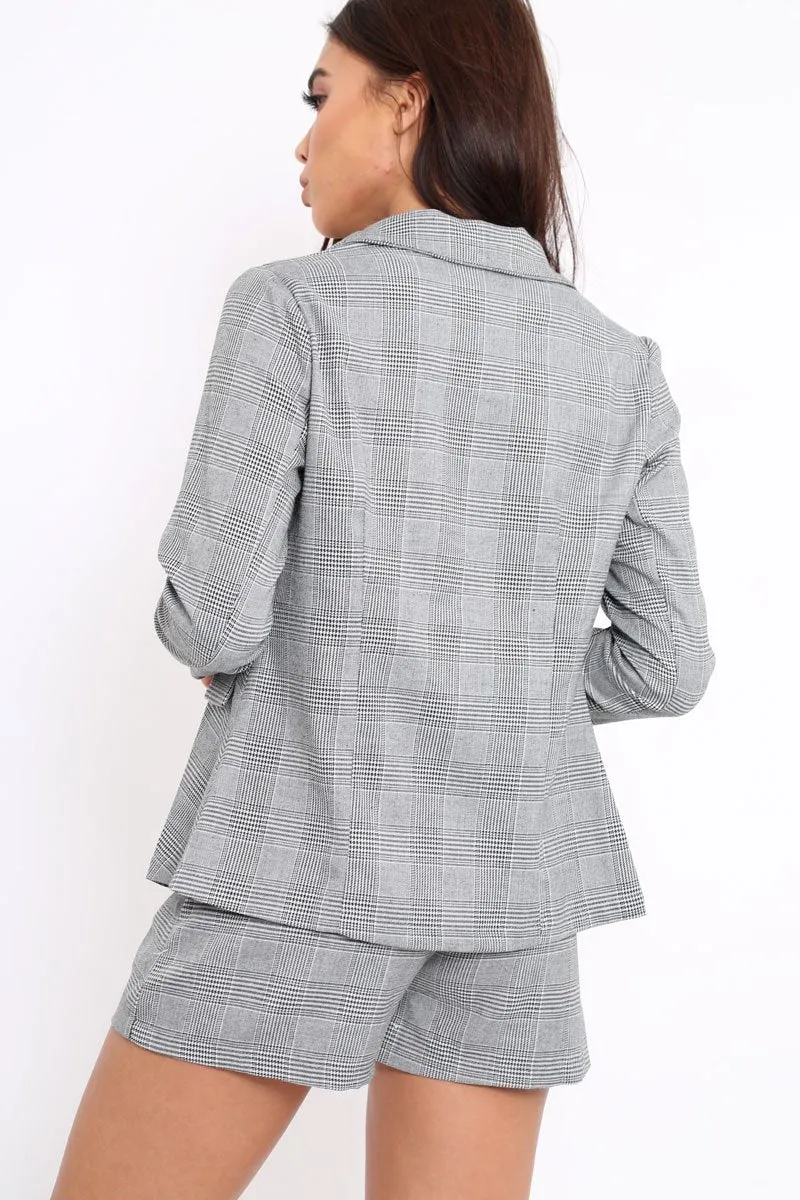 Hounds-tooth Tailored Blazer and Shorts Co-ord - Catie