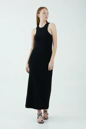 INTERTWINED TWIST BACK TANK DRESS | BLACK