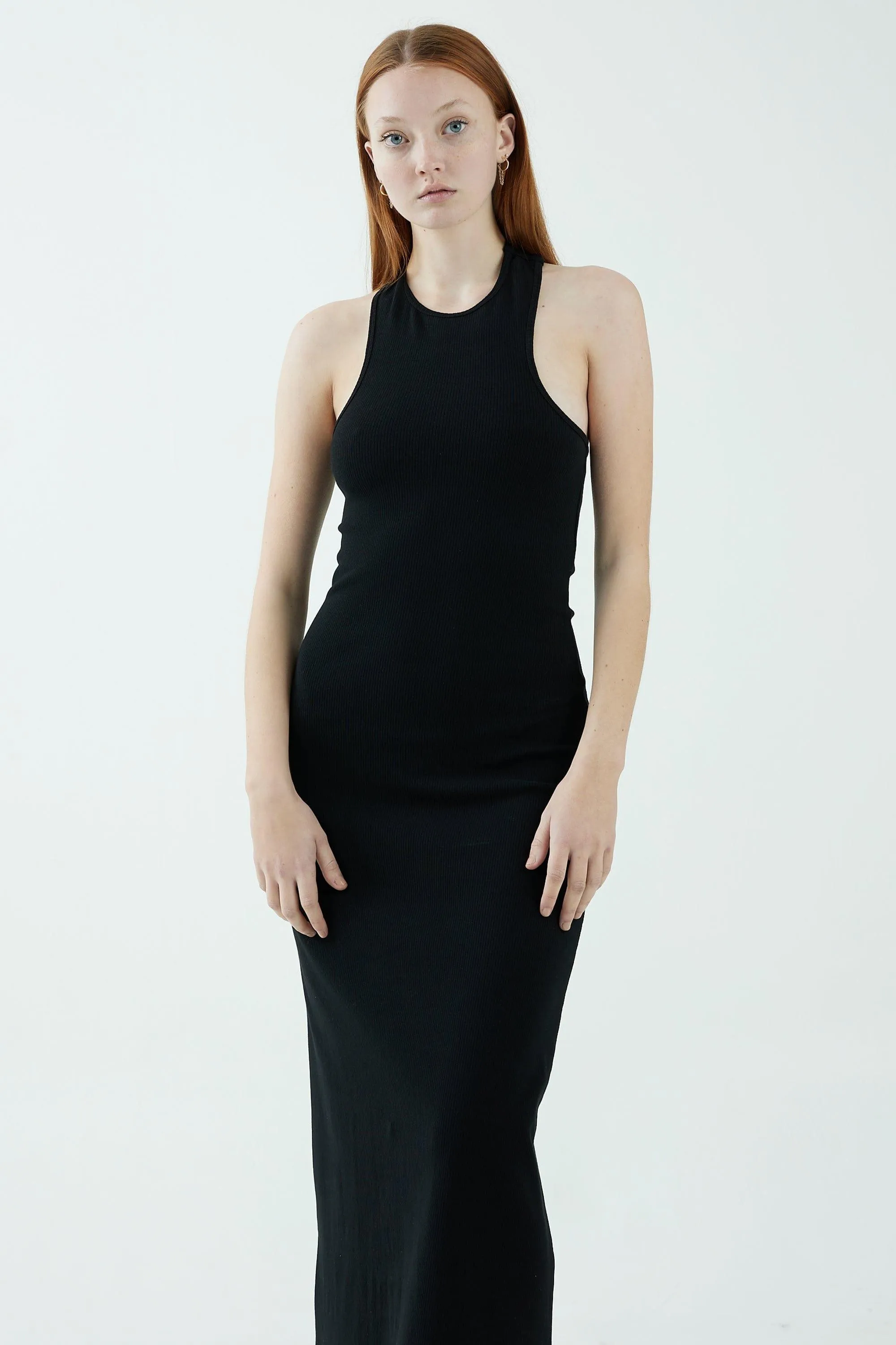 INTERTWINED TWIST BACK TANK DRESS | BLACK