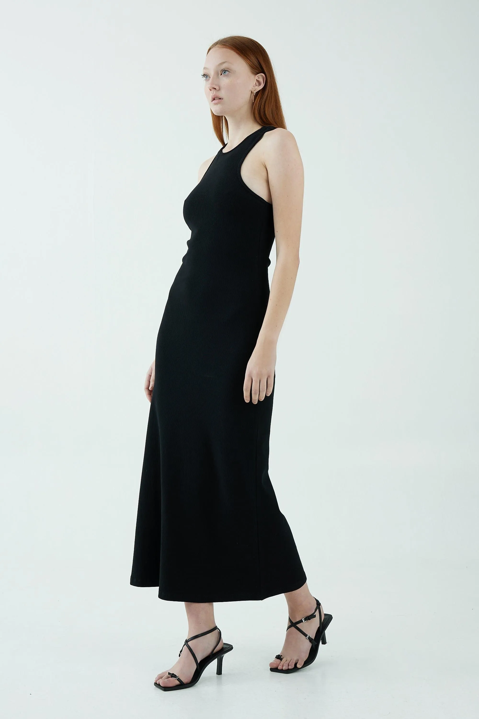 INTERTWINED TWIST BACK TANK DRESS | BLACK