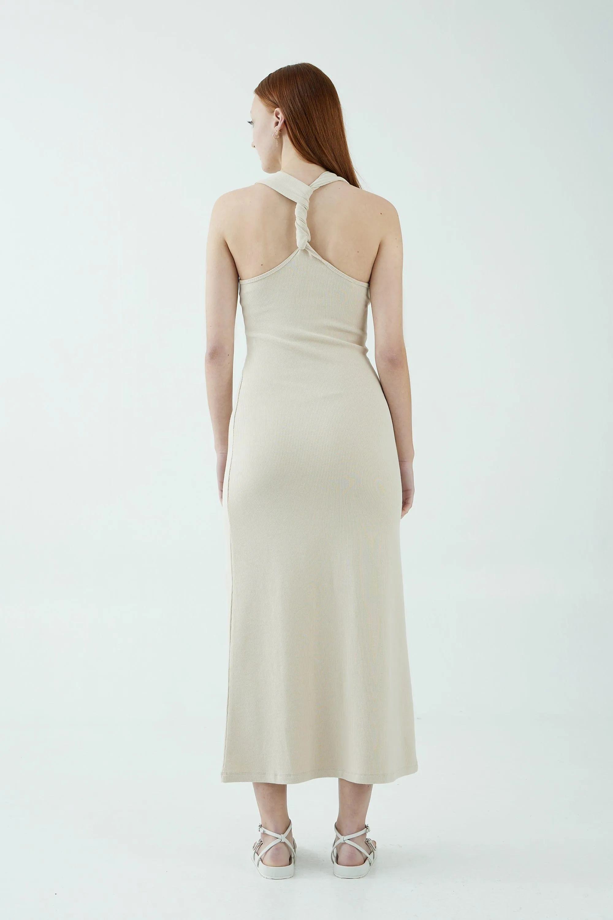 INTERTWINED TWIST BACK TANK DRESS | BONE