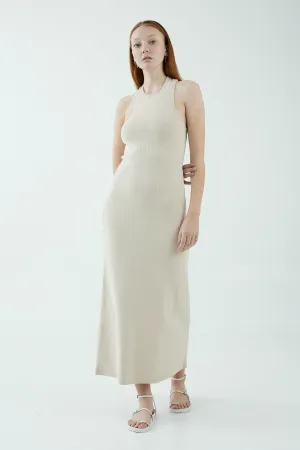 INTERTWINED TWIST BACK TANK DRESS | BONE