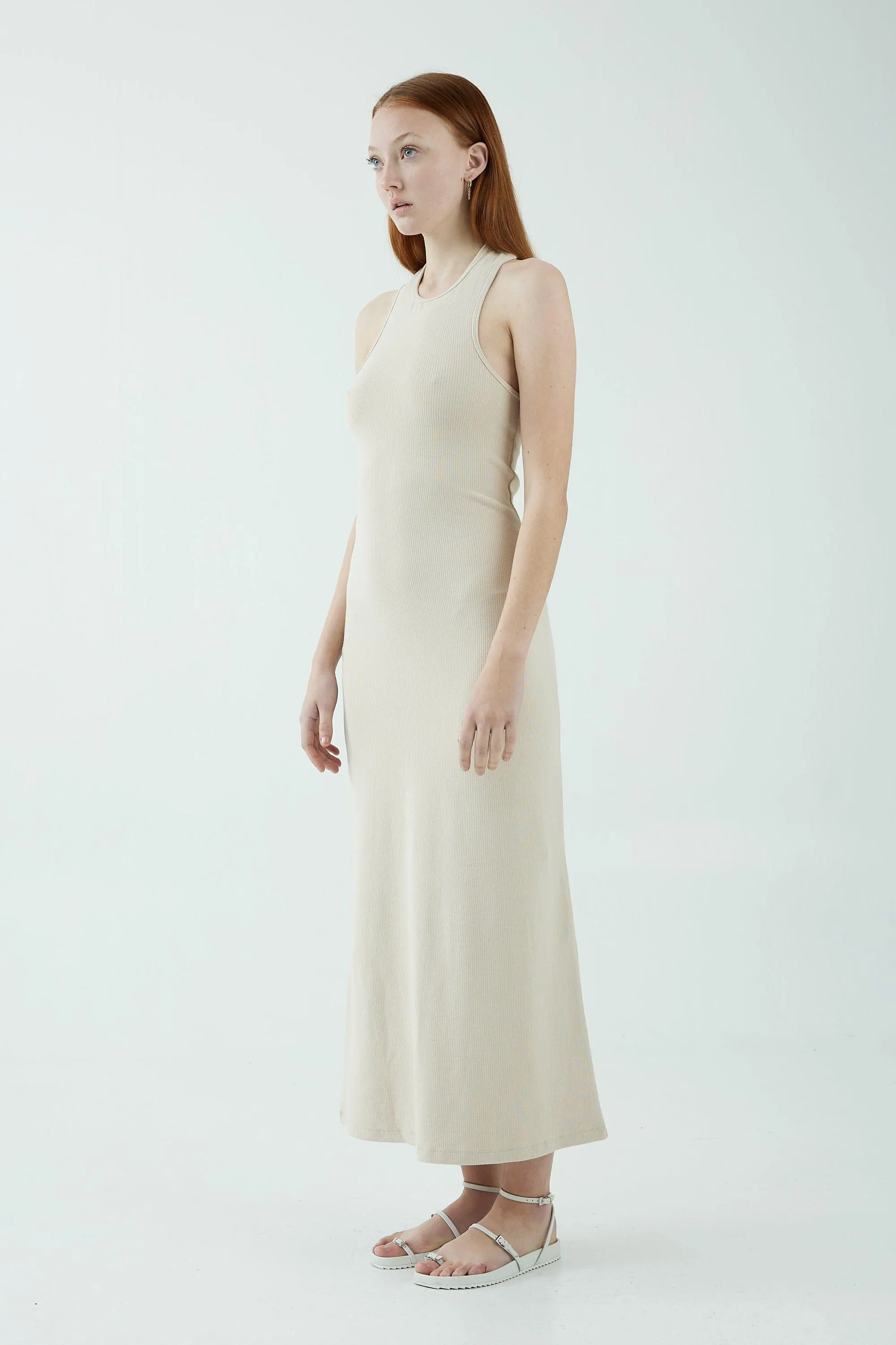 INTERTWINED TWIST BACK TANK DRESS | BONE