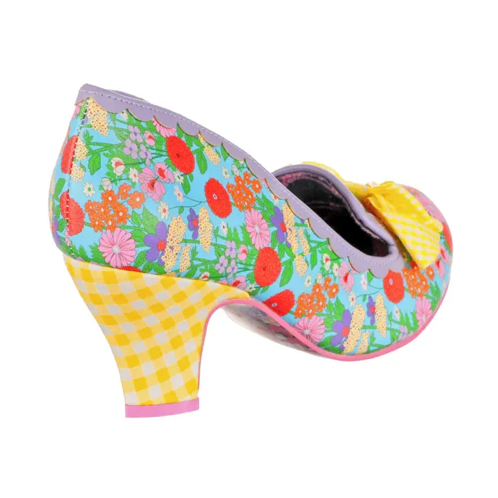 Irregular Choice Kanjanka Blue Ditsy Floral Shoes