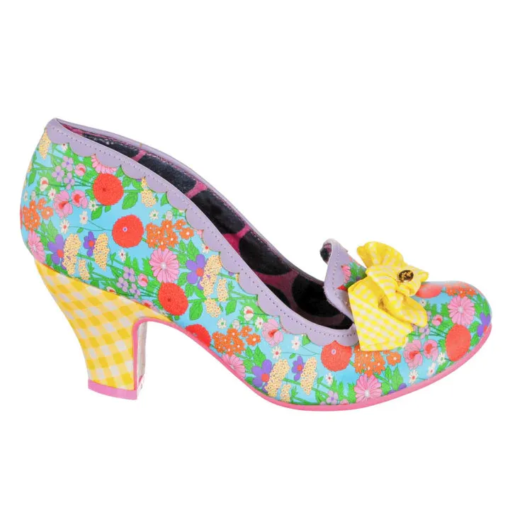 Irregular Choice Kanjanka Blue Ditsy Floral Shoes