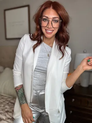 Ivory Edge Blazer (plus size friendly)