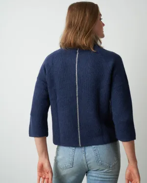 jersey seed stitch funnel - indigo