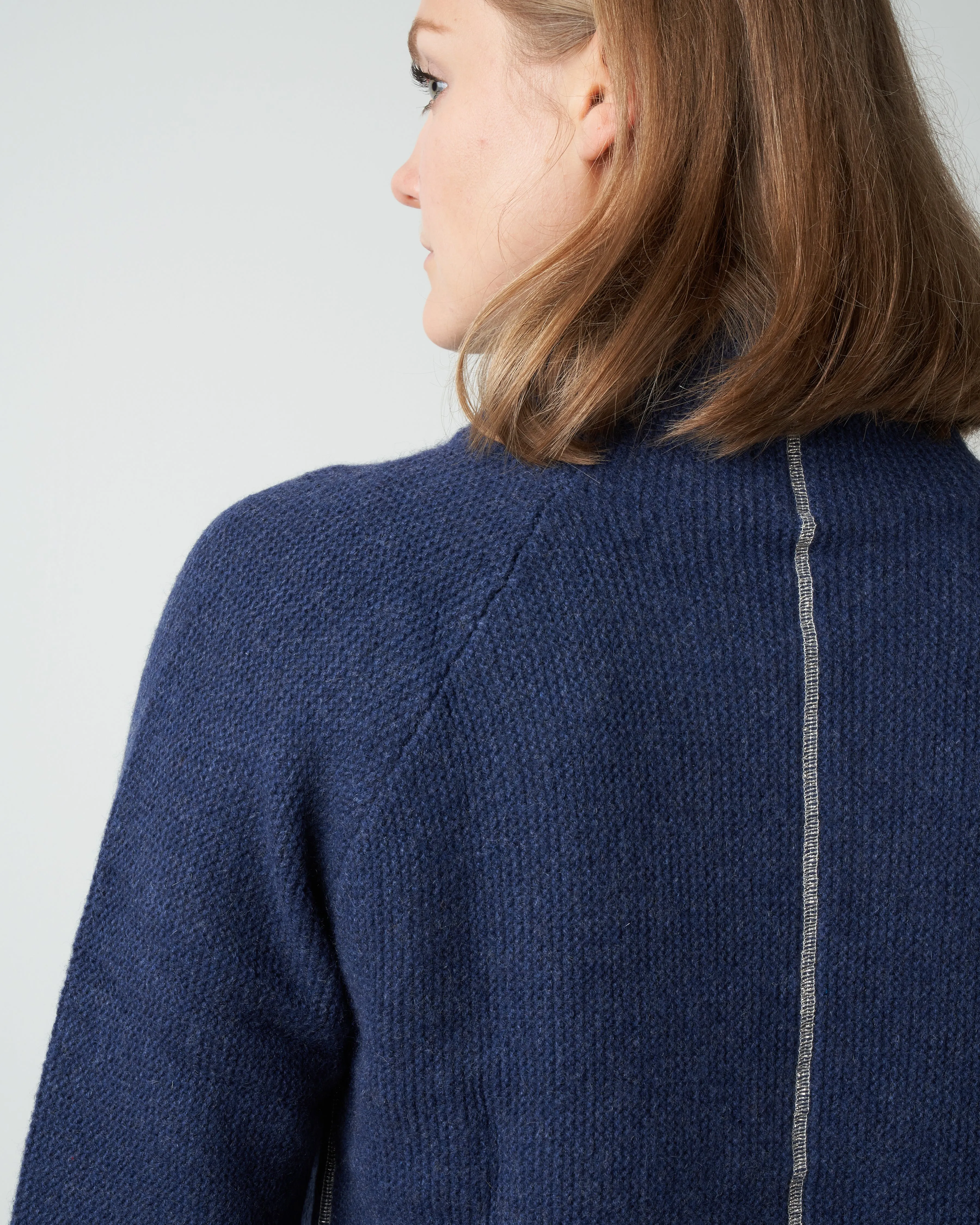 jersey seed stitch funnel - indigo