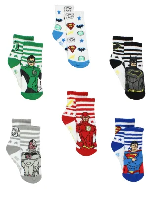 Justice League Crew Gripper Socks 6-Pack