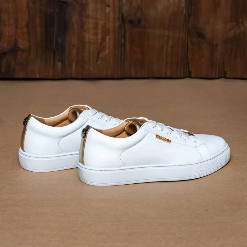 KH Metal Trim Overlay Sneaker - White