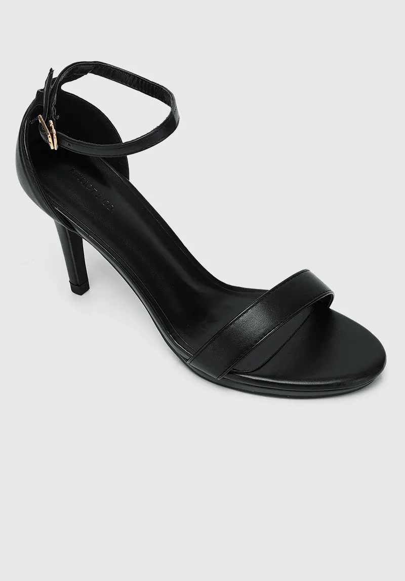 Lindsay Open Toe Heels (Black)