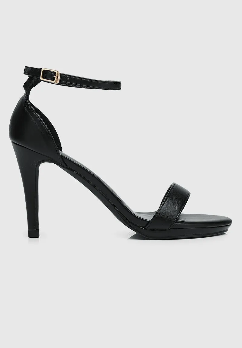 Lindsay Open Toe Heels (Black)