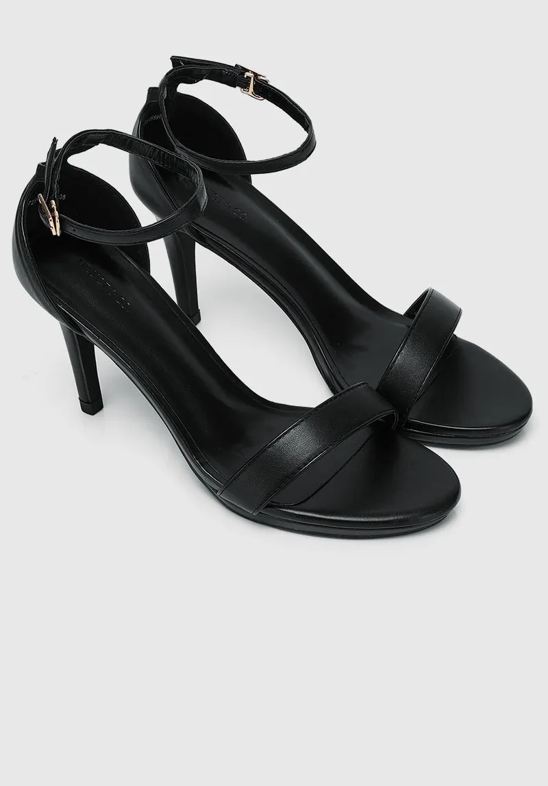 Lindsay Open Toe Heels (Black)