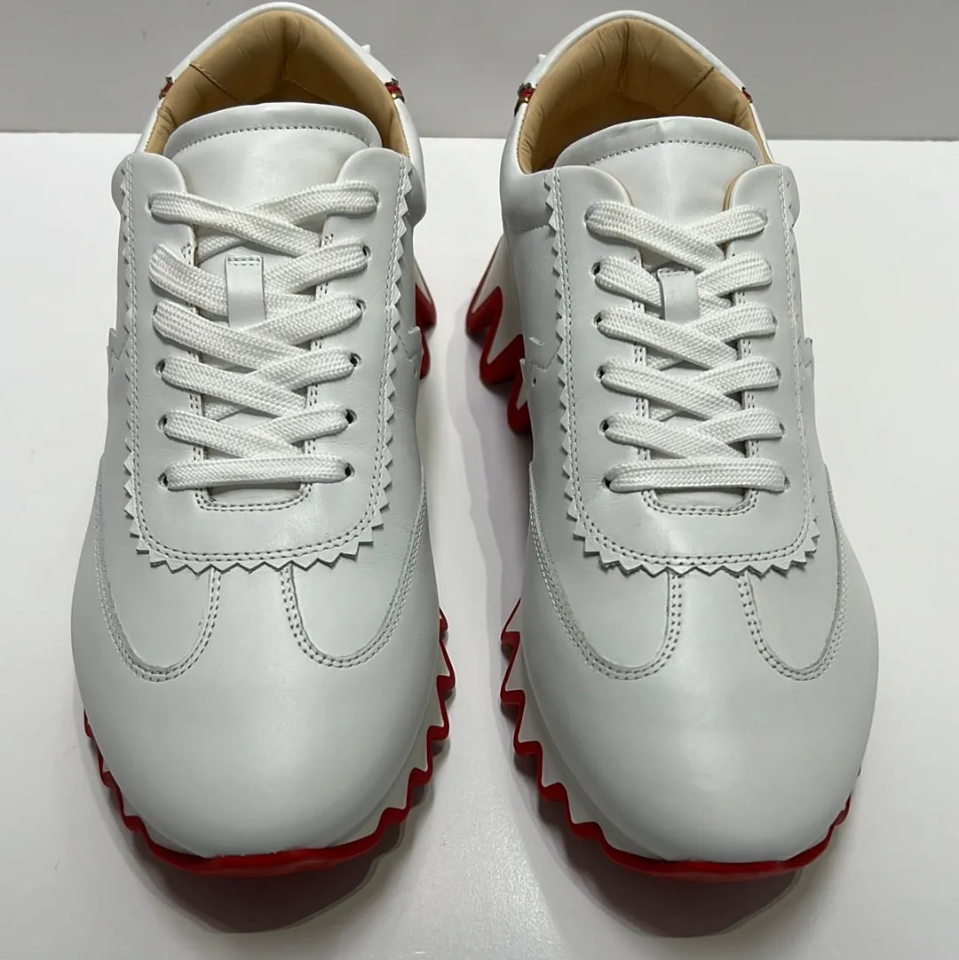 Loubi Shark leather and neoprene sneakers white