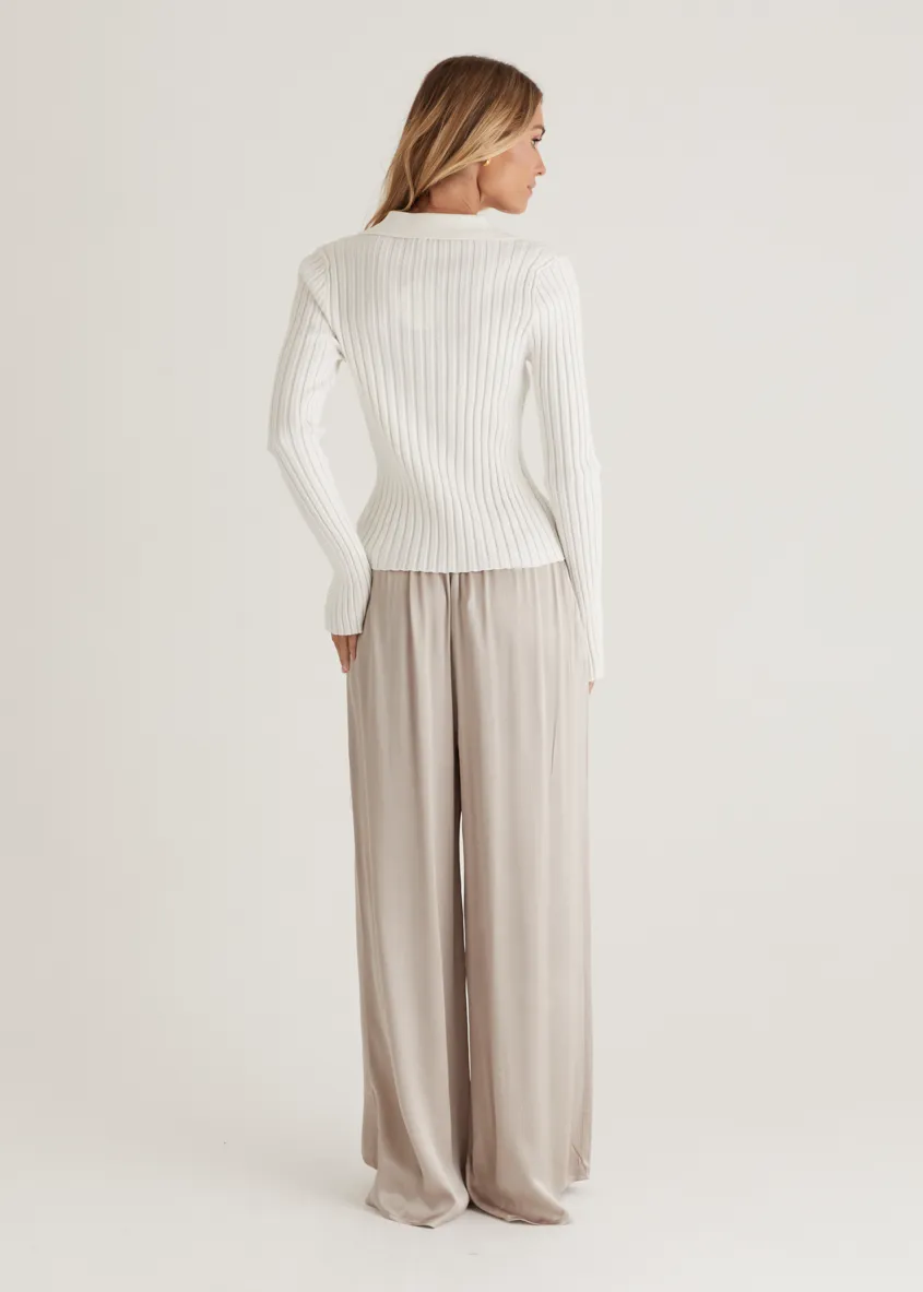 Lucie Knit Top - Off White