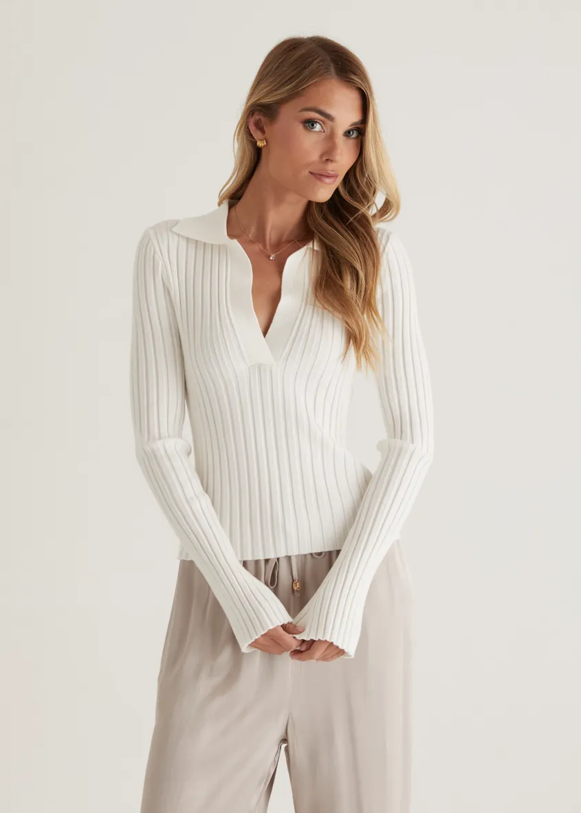 Lucie Knit Top - Off White