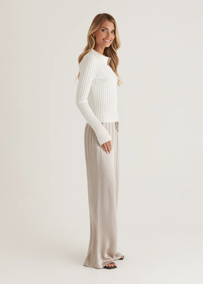 Lucie Knit Top - Off White