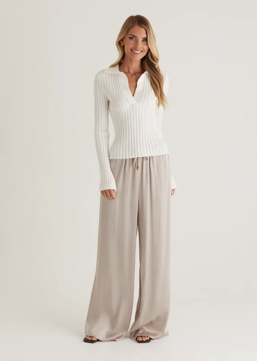 Lucie Knit Top - Off White