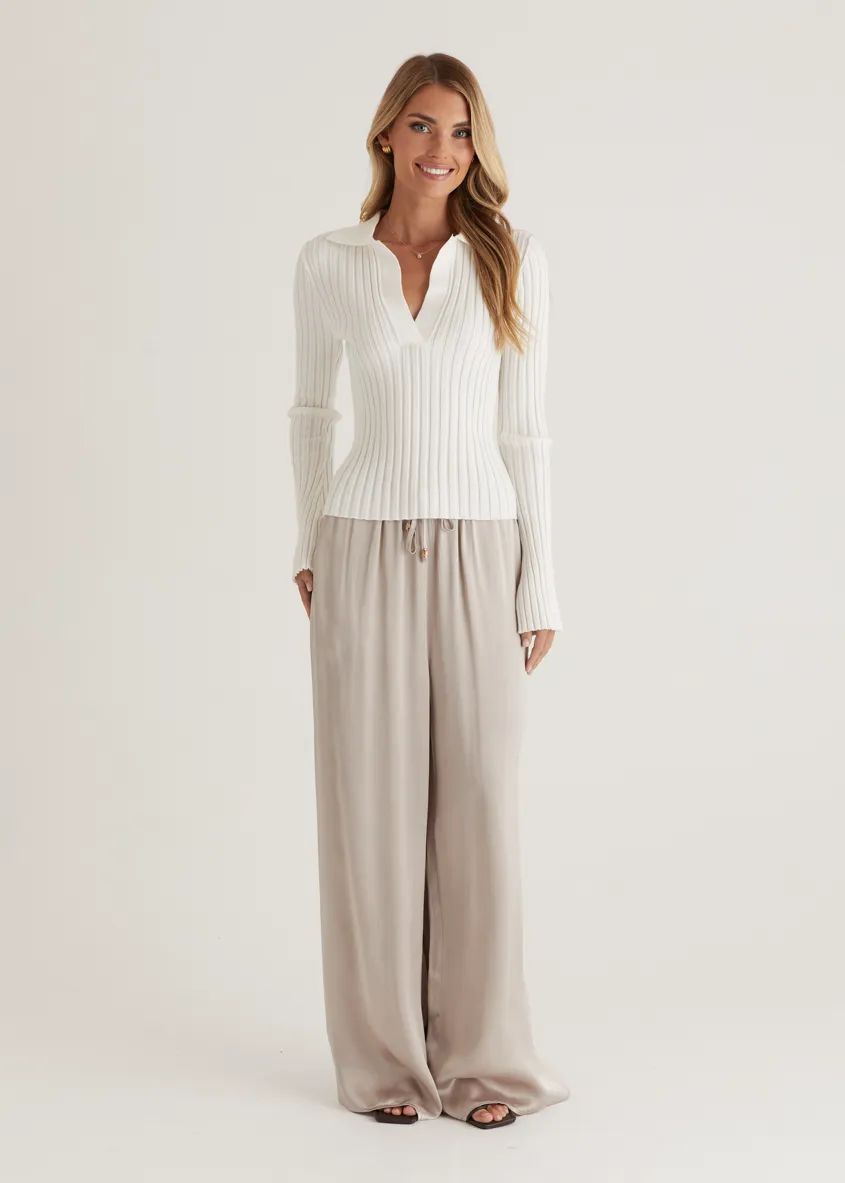 Lucie Knit Top - Off White