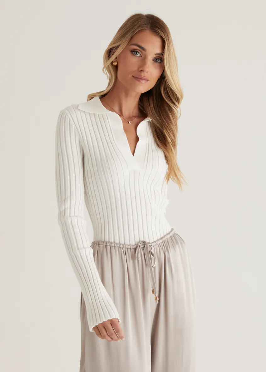 Lucie Knit Top - Off White
