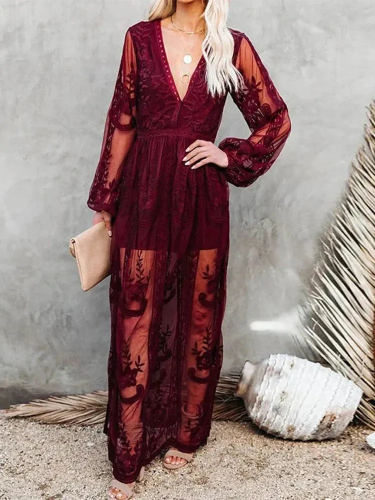 Mabyn - Timeless Bohemian Lace Woman's Maxi Dress