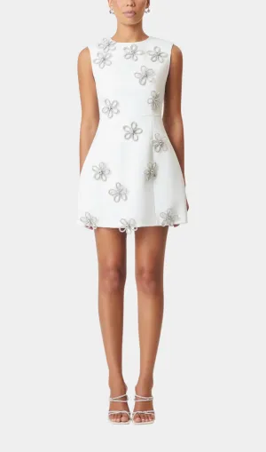 Maiara Diamante Mini Dress In White