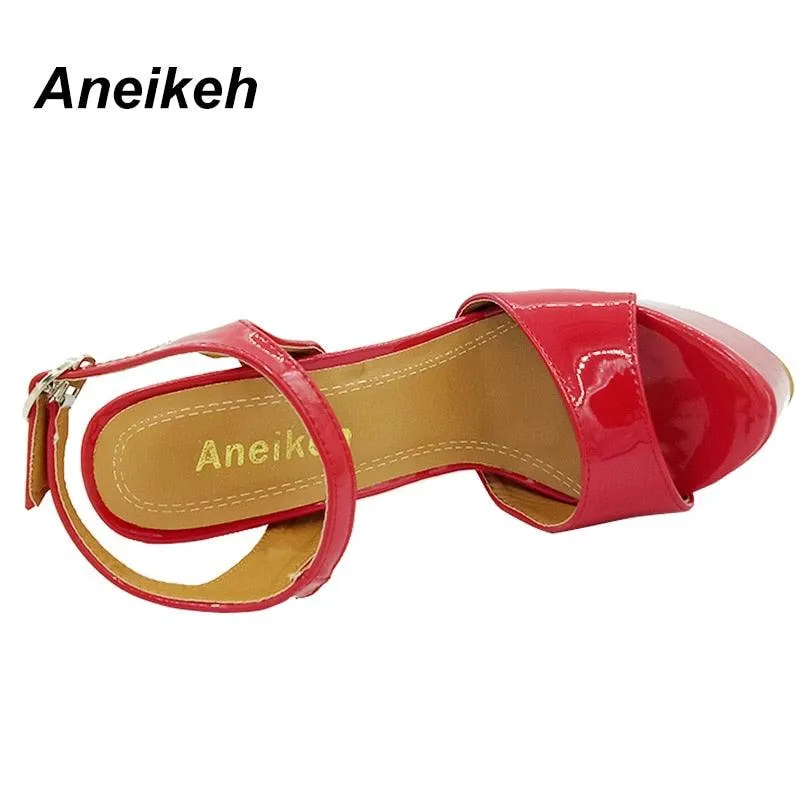 Make a Bold Statement with Style Sexy 16cm Women's High Heels Sandals Open Toe Buckles Nightclub Party Shoes