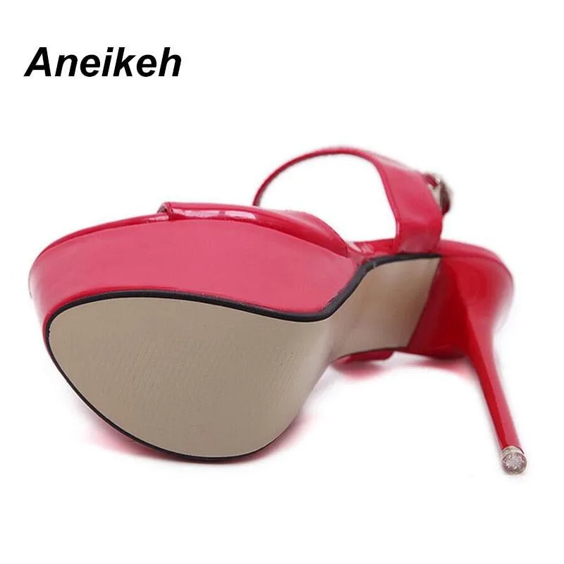 Make a Bold Statement with Style Sexy 16cm Women's High Heels Sandals Open Toe Buckles Nightclub Party Shoes
