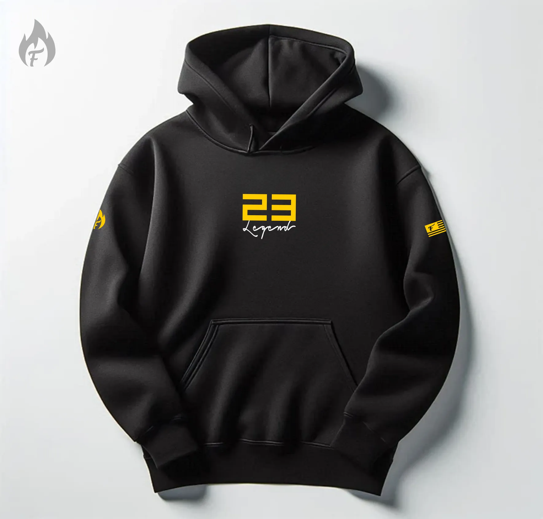 Men's Black & Yellow Sweatsuit To Match Air Jordan 13 Playoffs Black Hoodie Joggers Tracksuit