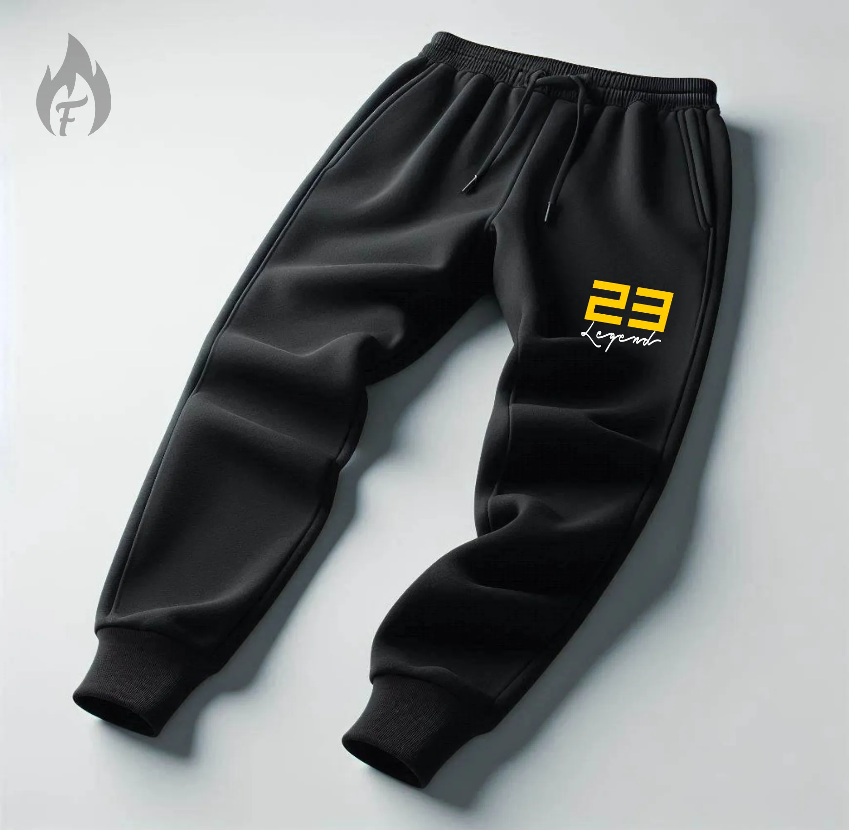 Men's Black & Yellow Sweatsuit To Match Air Jordan 13 Playoffs Black Hoodie Joggers Tracksuit