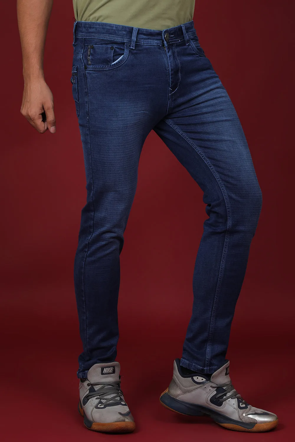 Men's Blue Denim Slim Fit Crux-5034-3 Jean